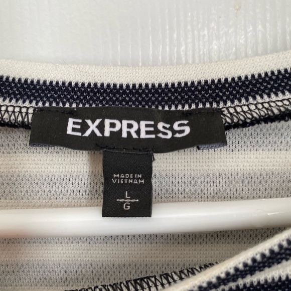 Blue and white stripe peplum top - Picture 3 of 3